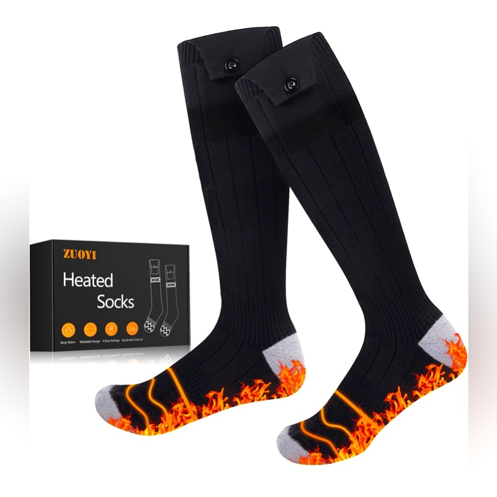 Heated Socks for Men Women Rechargeable, Washable,5000mAh Battery with 4 Heating